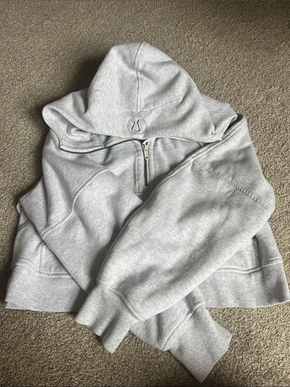 lululemon athletica Light Gray Half-Zip Hoodie